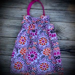Gymboree Pink Orange Floral Dress 18-24 & 3T